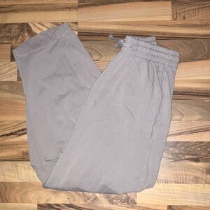 Zara Women’s Tan 100% Cotton Drawstring elastic waist pants Sz L